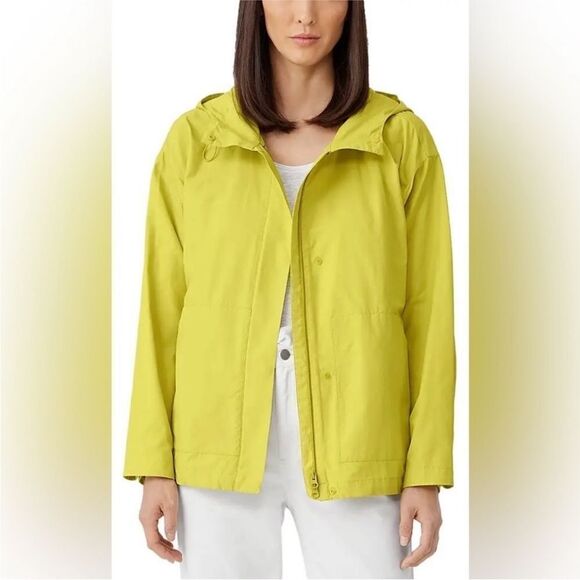 Eileen Fisher Women's Yellow Hooded Jacket, XL - Picture 6 of 16